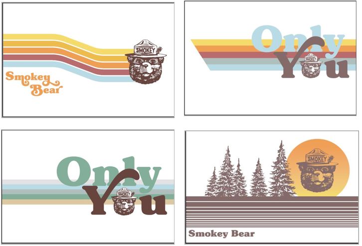 Smokey Bear Stickers, Fire Prevention Signs