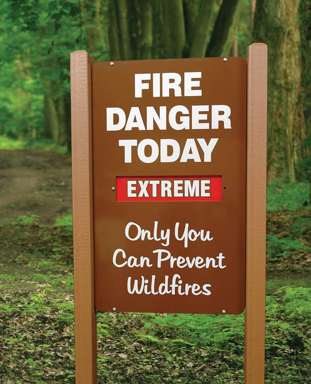 Fire Danger Today Fire Prevention Sign with Vertical Slider