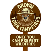 Smokey Bear Round Fire Danger Message Sign