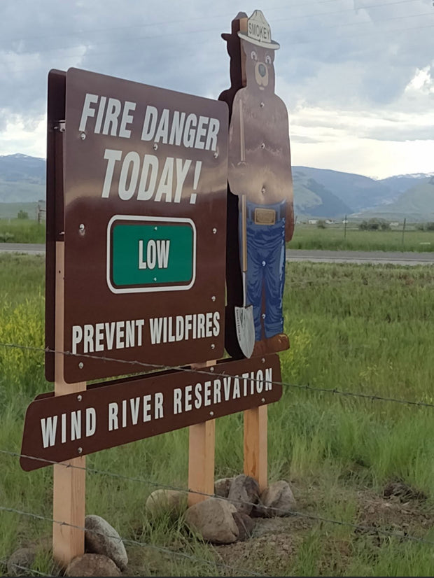 Classic  4' by 4' Fire Danger Sign with Smokey and Rider