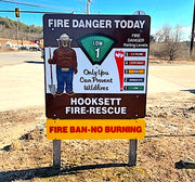 One Sided 48"x48" Fire Danger Sign (Smokey Image Optional)