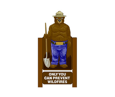 2D Two Sided 4ft Smokey Bear Display
