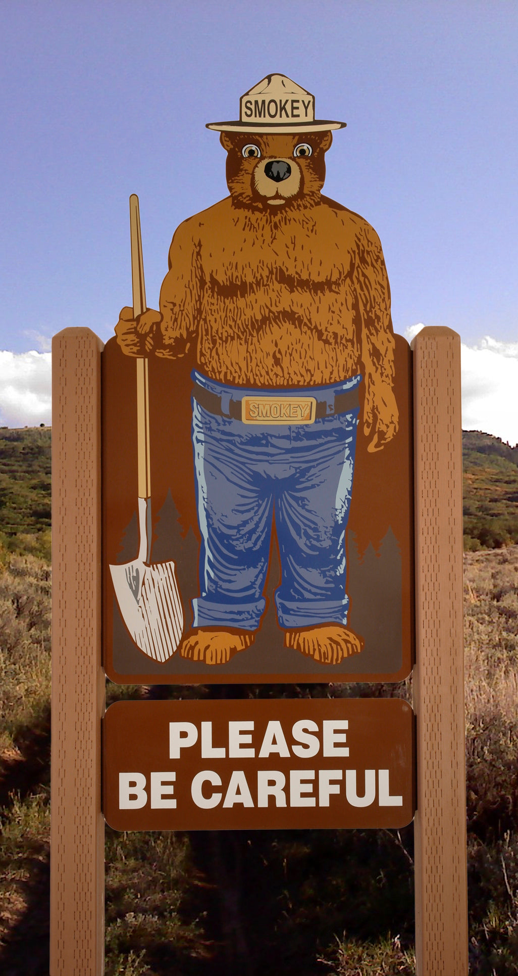 2D 1-Sided 4ft Smokey Bear Display | Fire Danger Sign