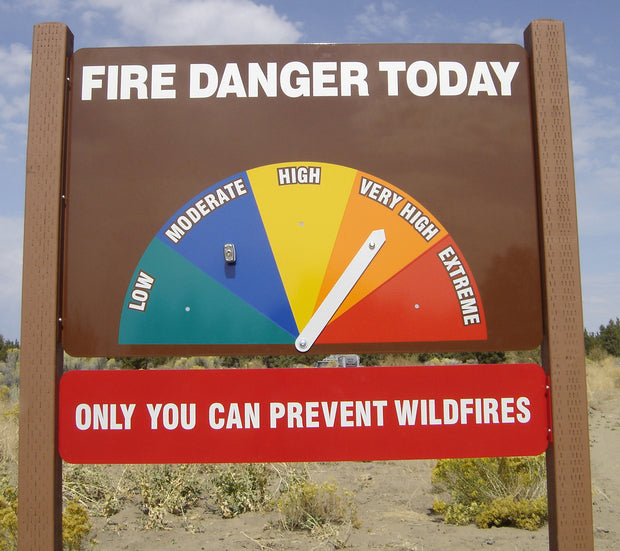 Two Sided Fire Danger Sign