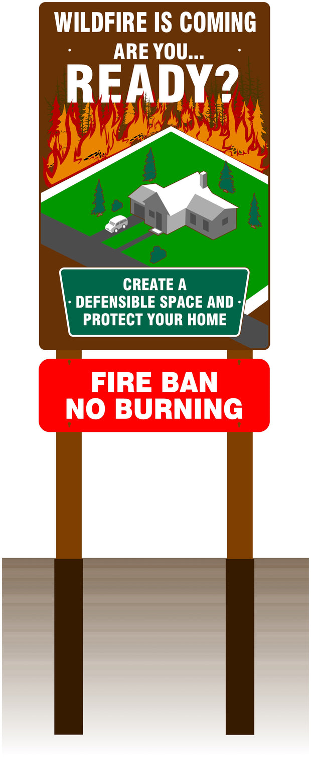 Defensible Space Fire Danger Sign