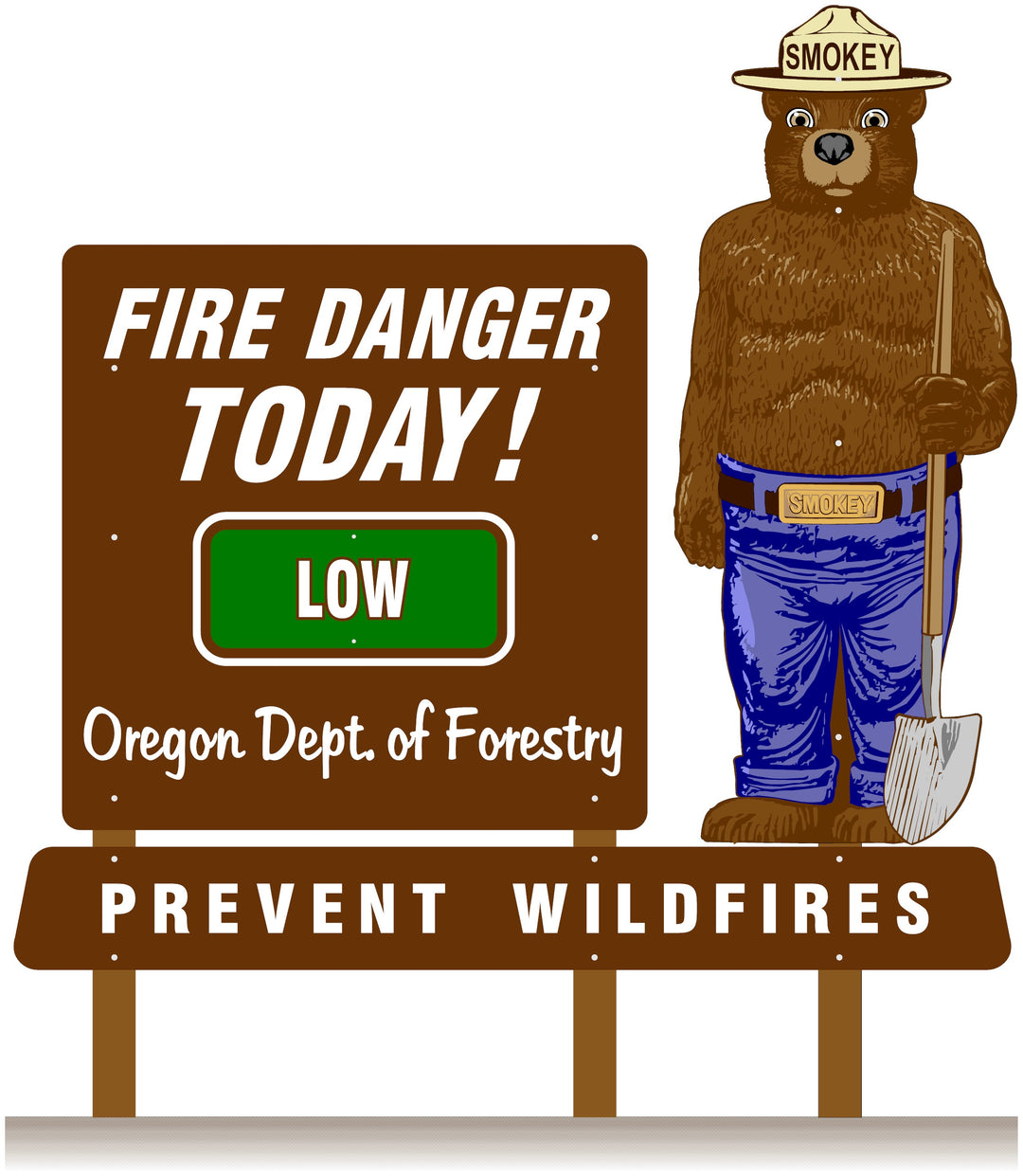 Fire Danger Today Sign Classic Two Sided Large With Lower