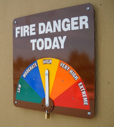 Wall Mount Fire Danger Sign with Lock