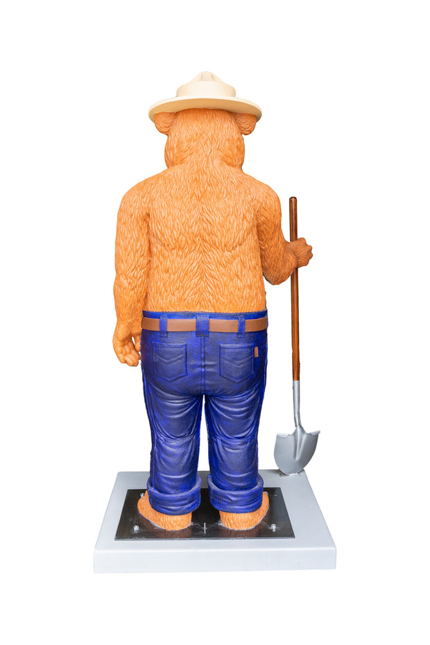 3D 6ft Smokey Bear Statue With Base and Internal Locking System