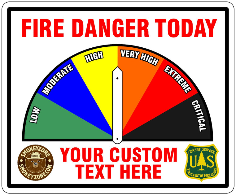 One Sided Fire Danger Today Sign | Fire Danger Sign | Smokey Zone ...