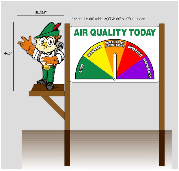 2D Woodsy Owl, One Sided 3 Piece  Air Quality Display Kit- Large