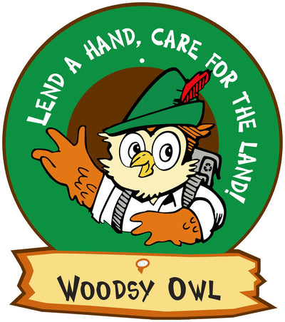 Woodsy Owl Round Message Sign (Add rider and post options)