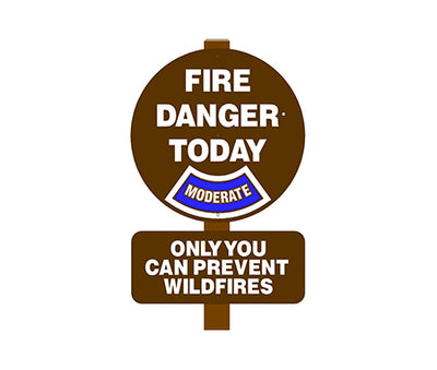 Round Fire Danger Sign (add rider and post)