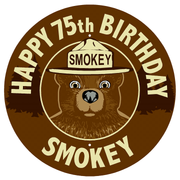 Smokey Bear Round Fire Danger Message Sign